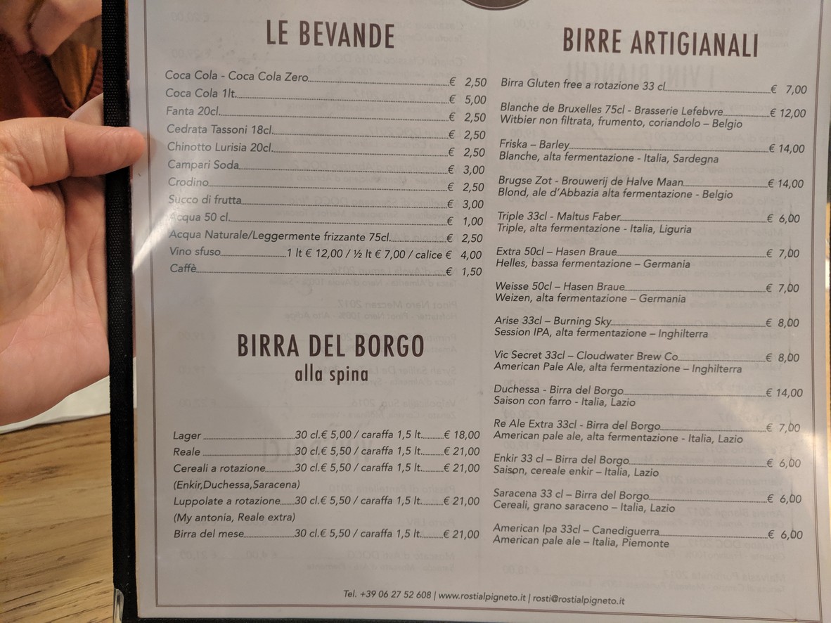 Rosti al Pigneto menu 3
