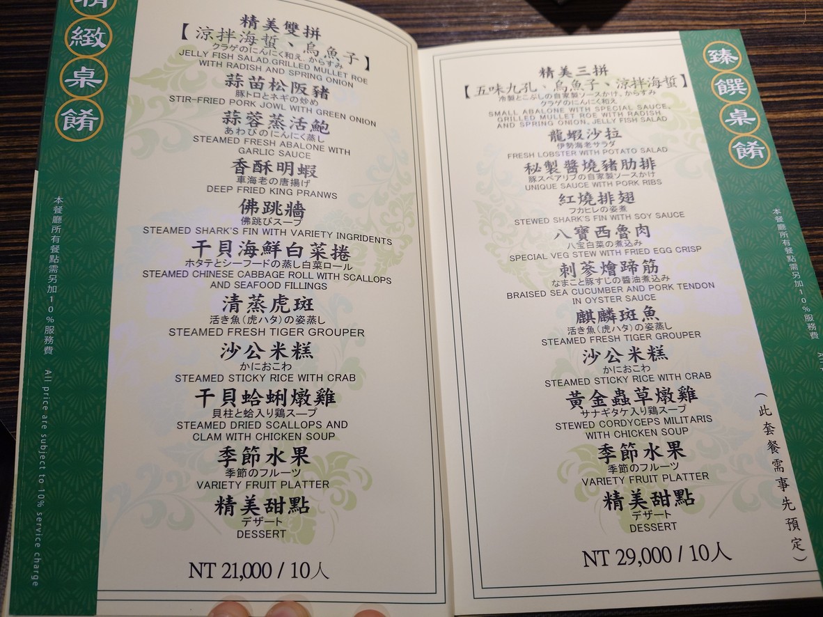 Qīngyè Táiwān liàolǐ (chuàngshǐ diàn), 1964 nián chuànglì menu 3
