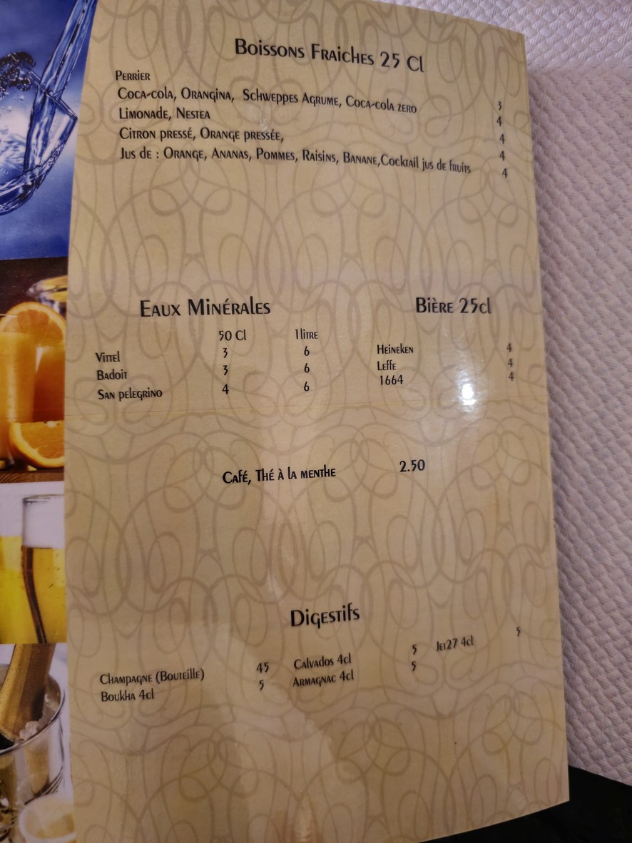 La Couscoussière de Fontenay menu 3