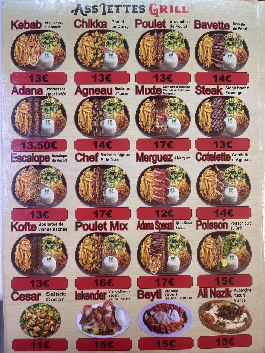 LES DÉLICES D ADANA menu 2