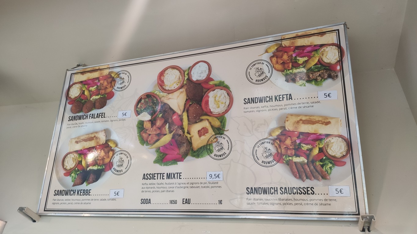 Le comptoir du Houmous menu 2