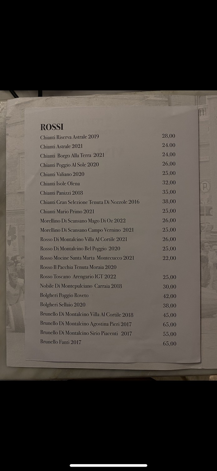 Trattoria Toscana Roma menu 4