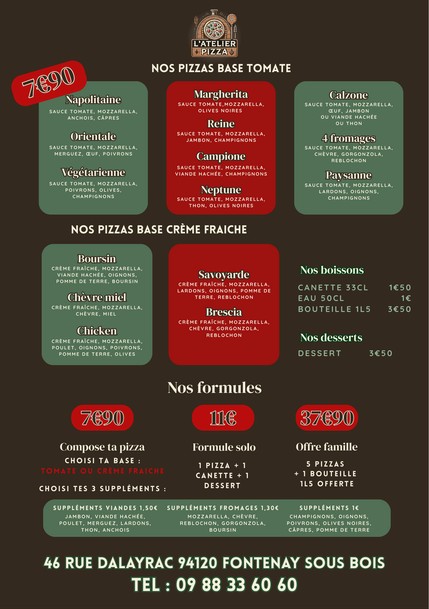 L’atelier Pizza Fontenay-sous-Bois
