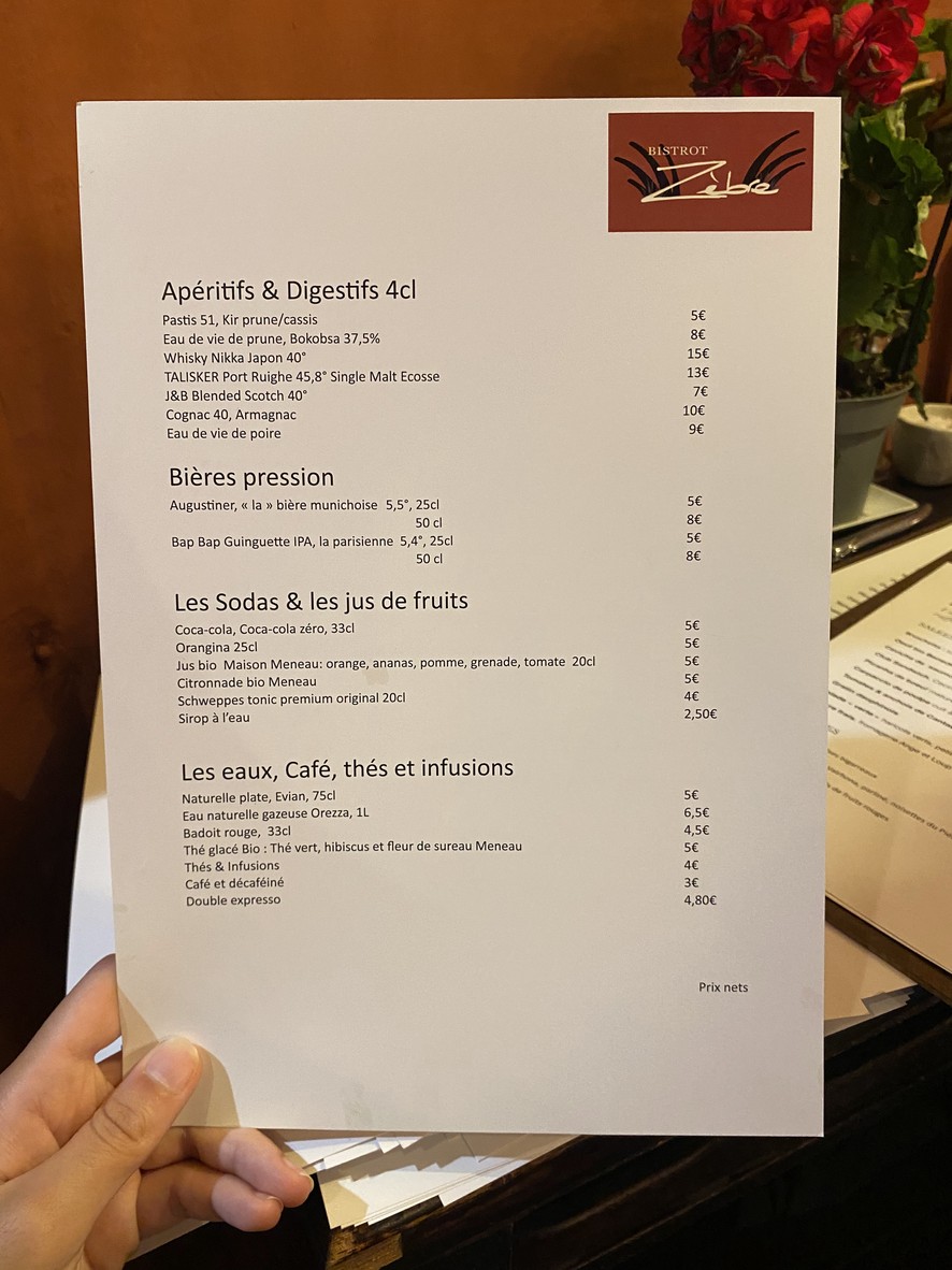Zèbre menu 2