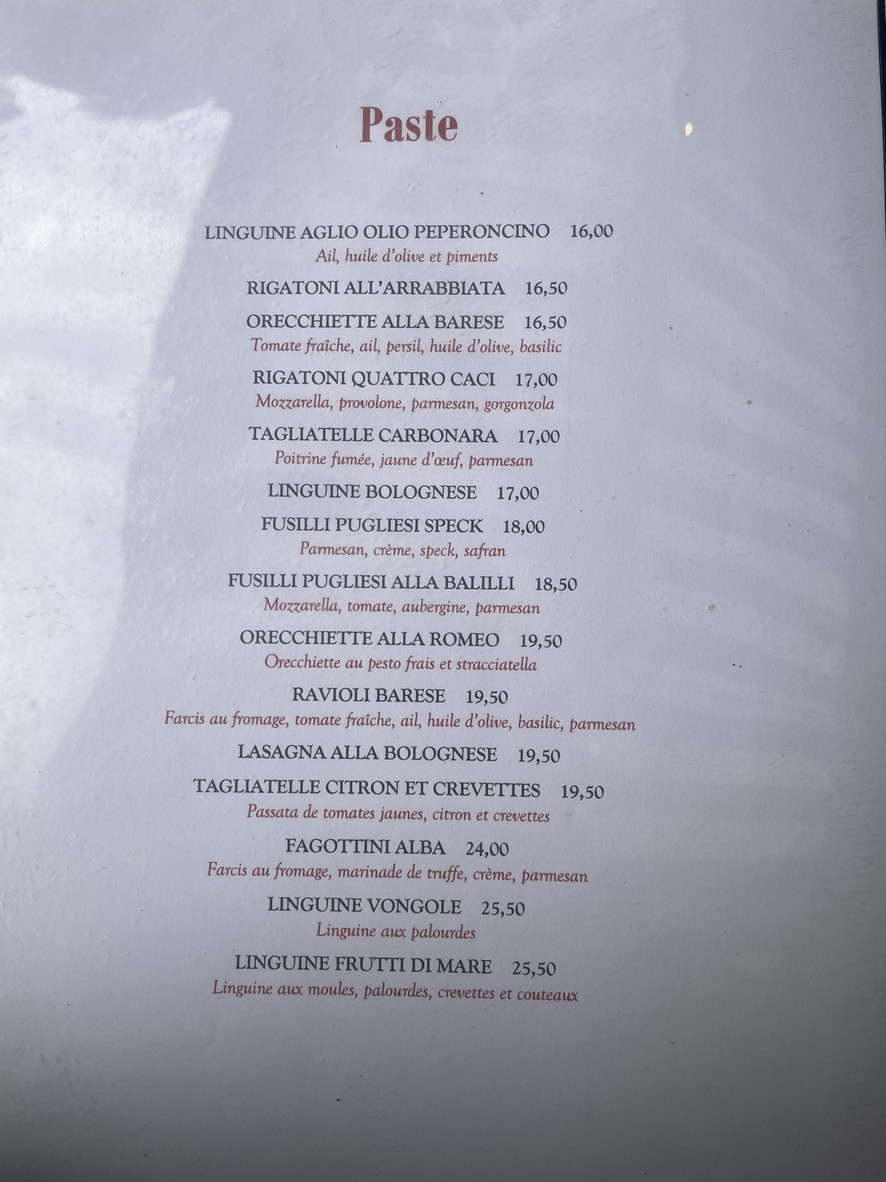 Balilli menu 2