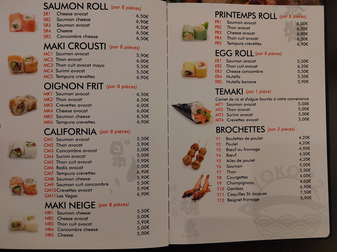 New Yoko menu 2