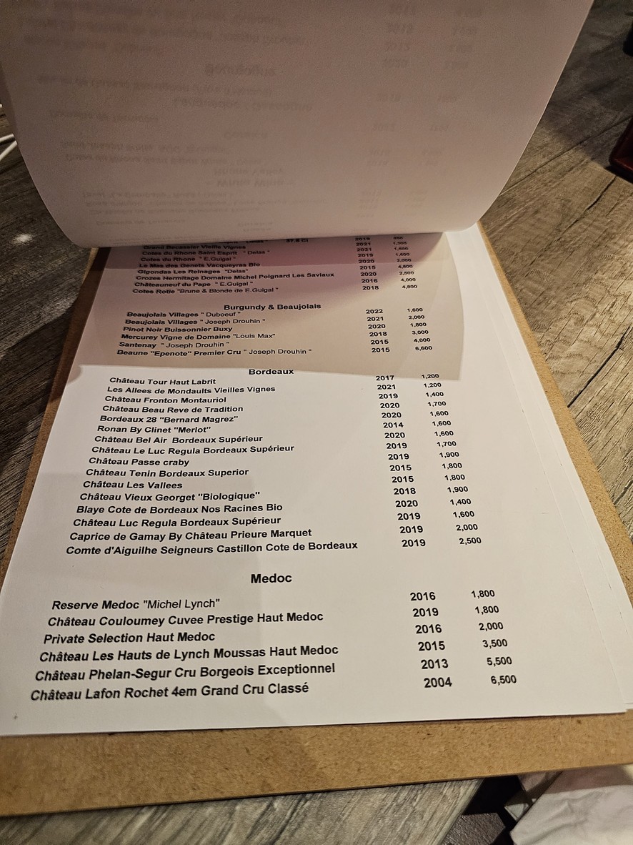 Maison Philippe menu 3