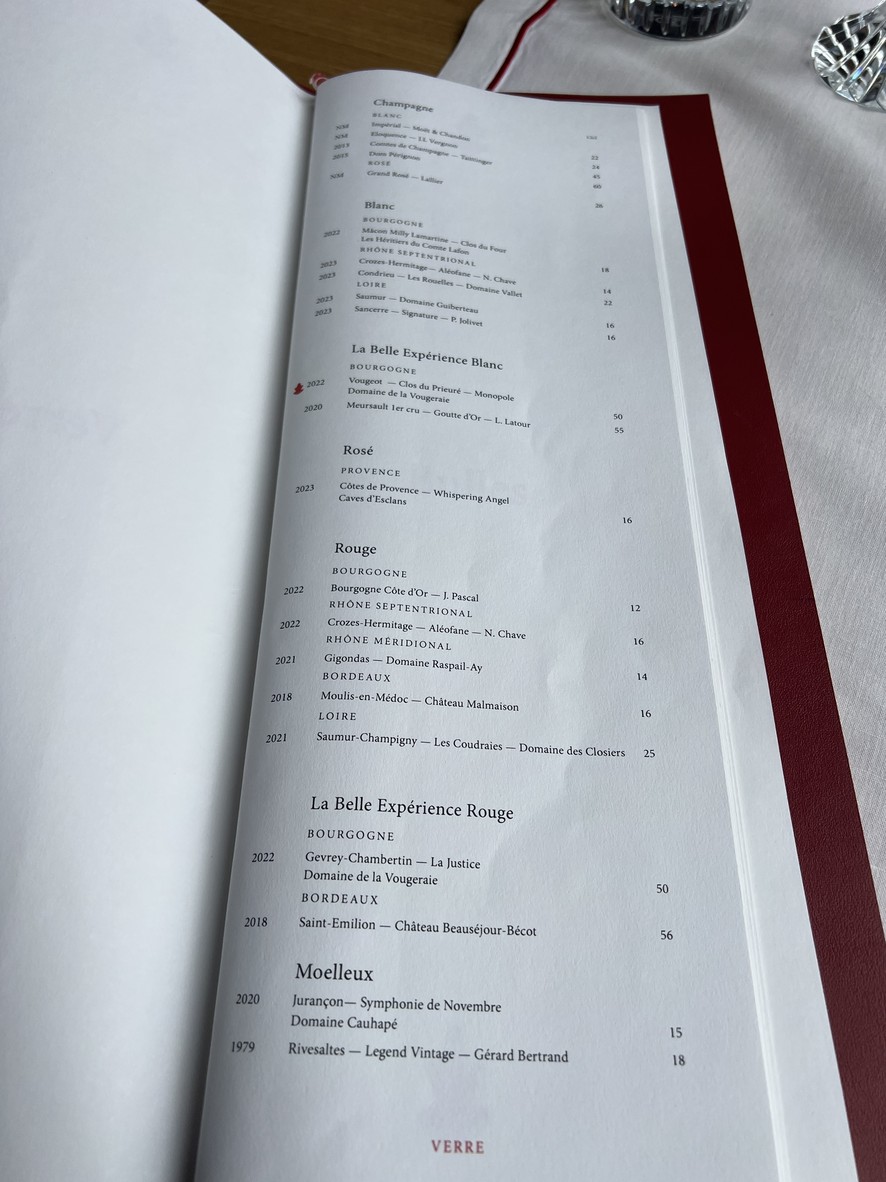 Ducasse Baccarat menu 3