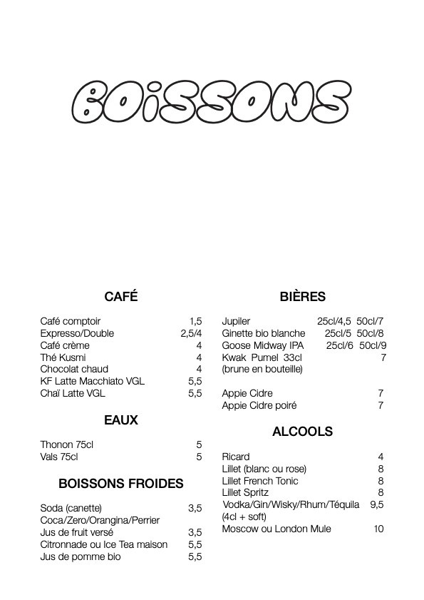 Olympe menu 3