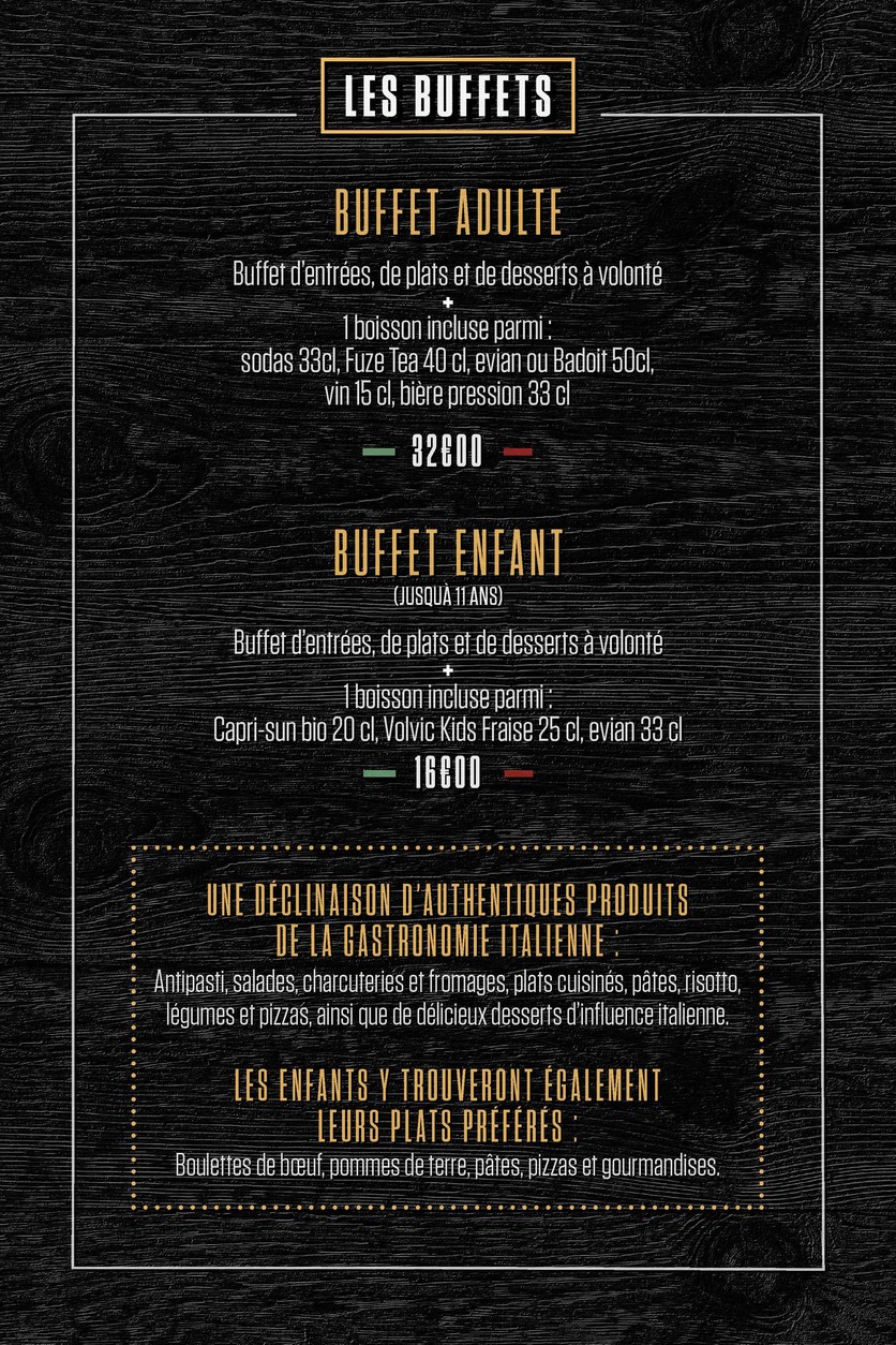 Da Antonino Restaurant au Jardin d'Acclimatation menu 2