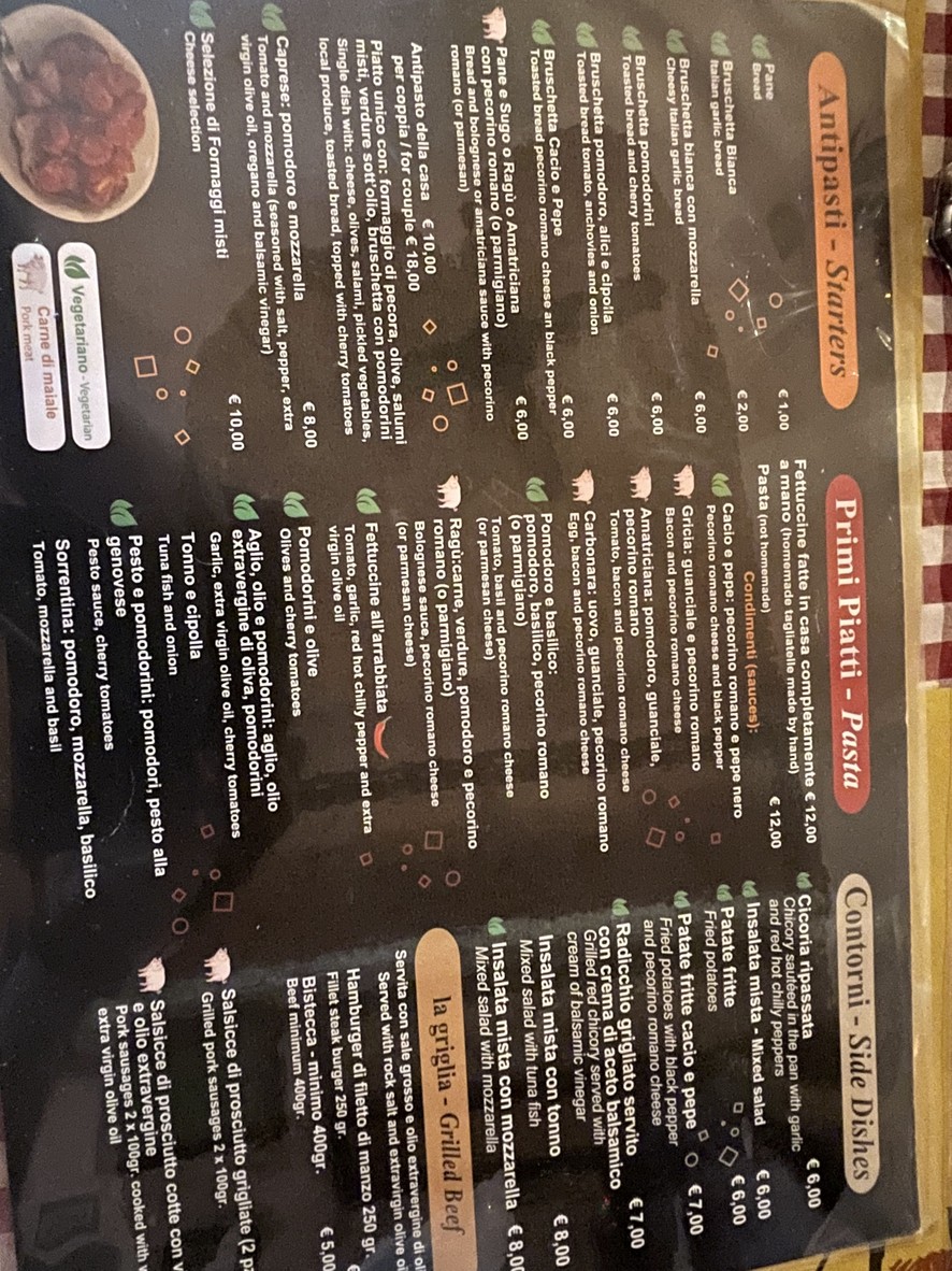 Trattoria Fettuccineria La Villetta a Torrespaccata menu 1