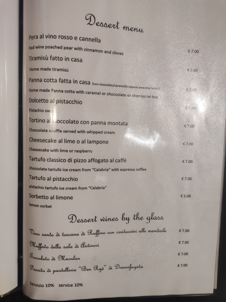 Hostaria Farnese menu 7