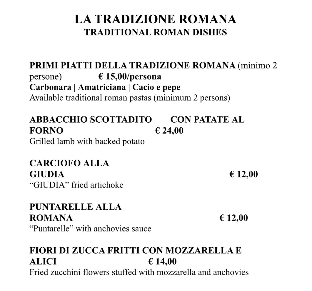 Osteria Der Belli menu 1