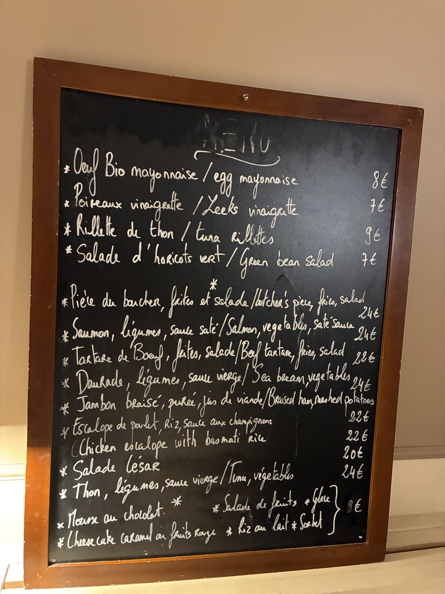 Chez Denis menu 1