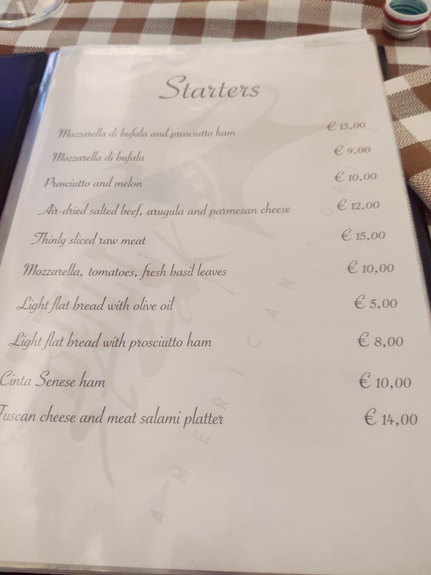 Bull Steak menu 1