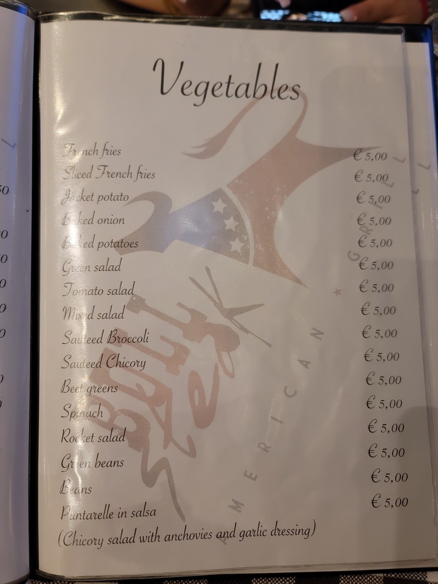 Bull Steak menu 5