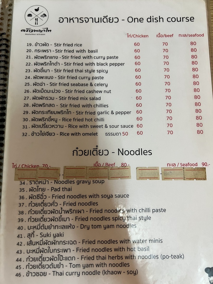 فاياتهاي كيتشن menu 1