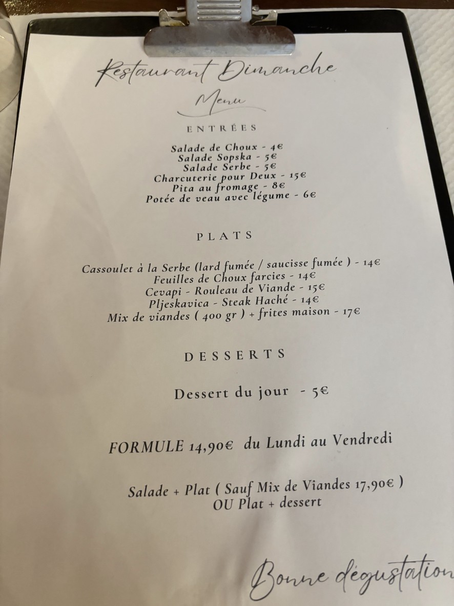Dimanche menu 1