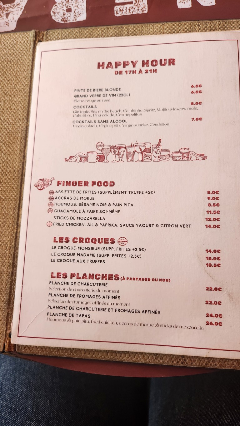 Le Général menu 1
