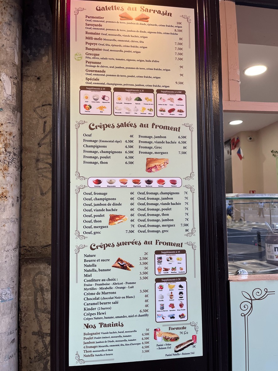 Crêperie Hewi menu 1