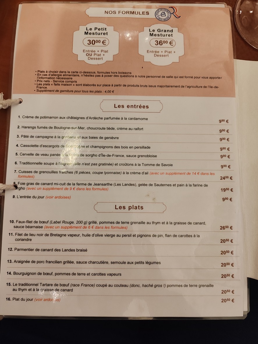 Le Mesturet menu 1