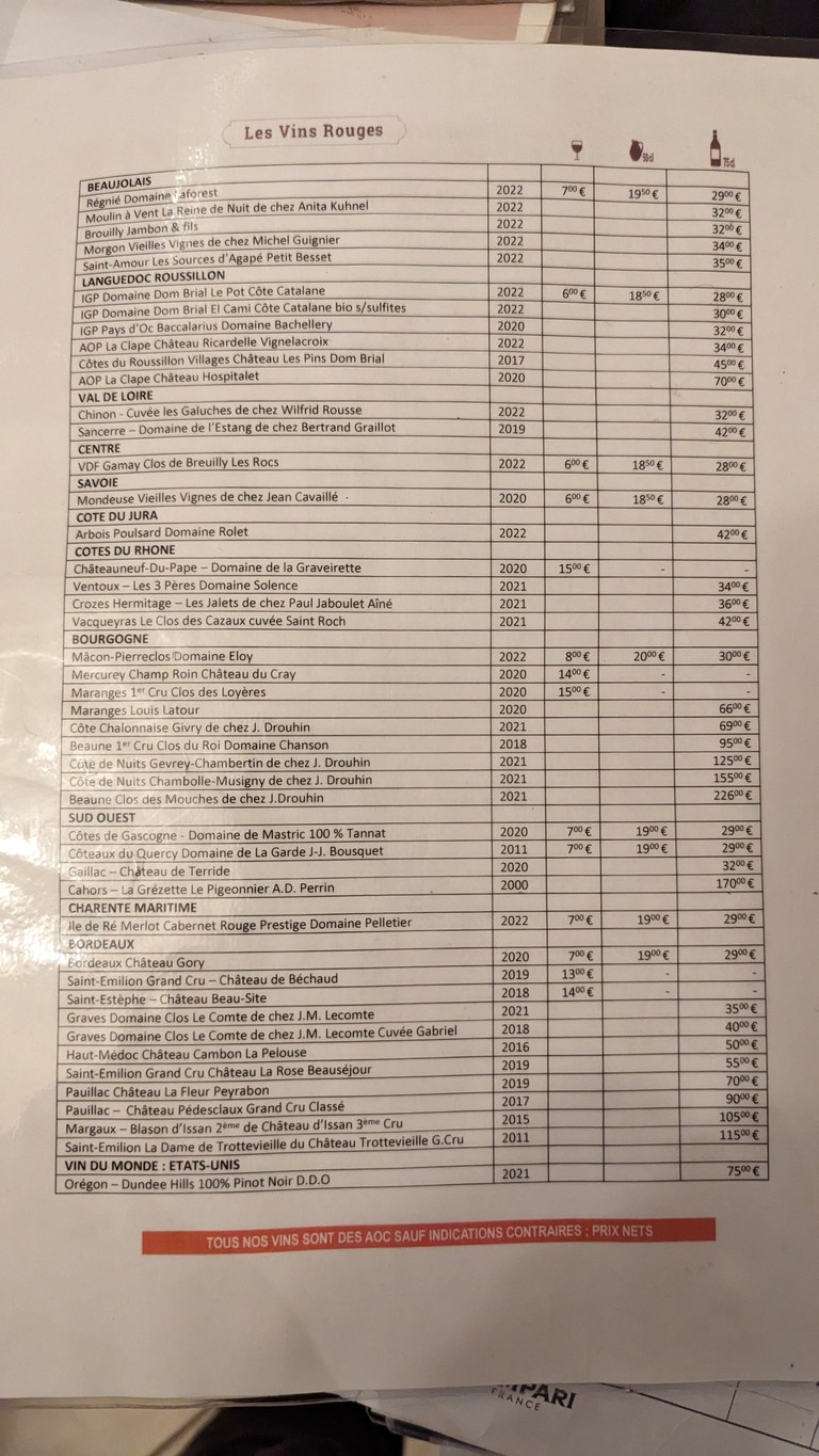 Le Mesturet menu 2