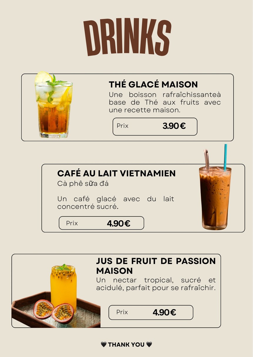Pho fait Maison menu 2