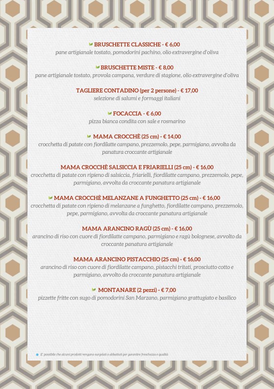 Mama Eat - Roma Vaticano menu 1