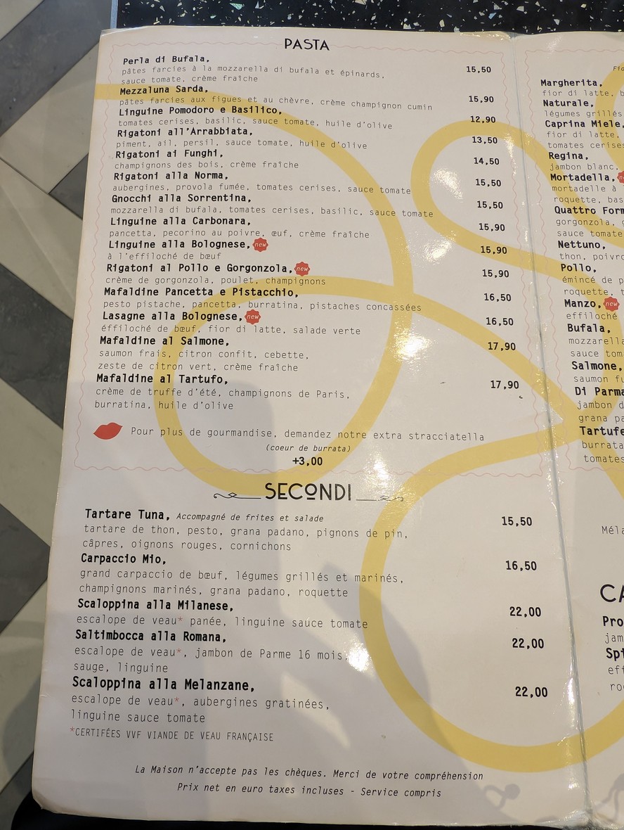 Fratellini Caffe menu 2