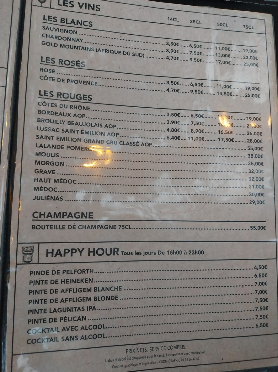 Le Liberté menu 7