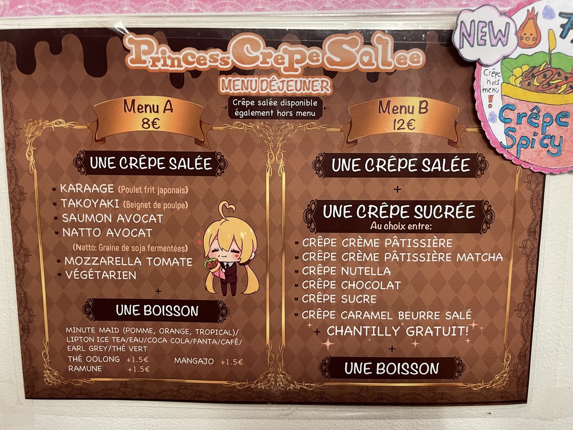 Princess Crêpe menu 4