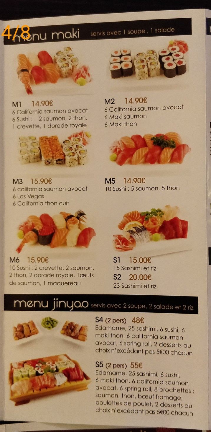 Jinyao Japanese Restaurant menu 6