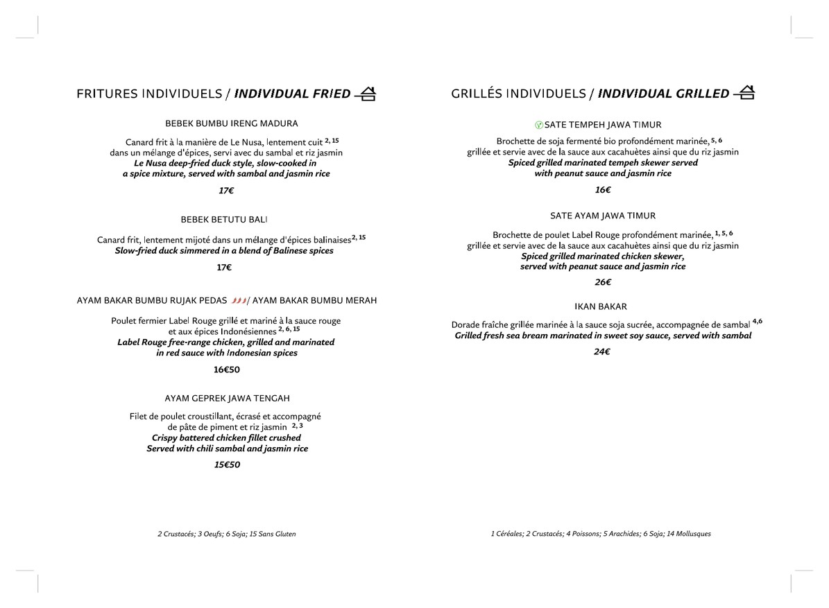 Le Nusa Bistronomie indonesienne menu 3