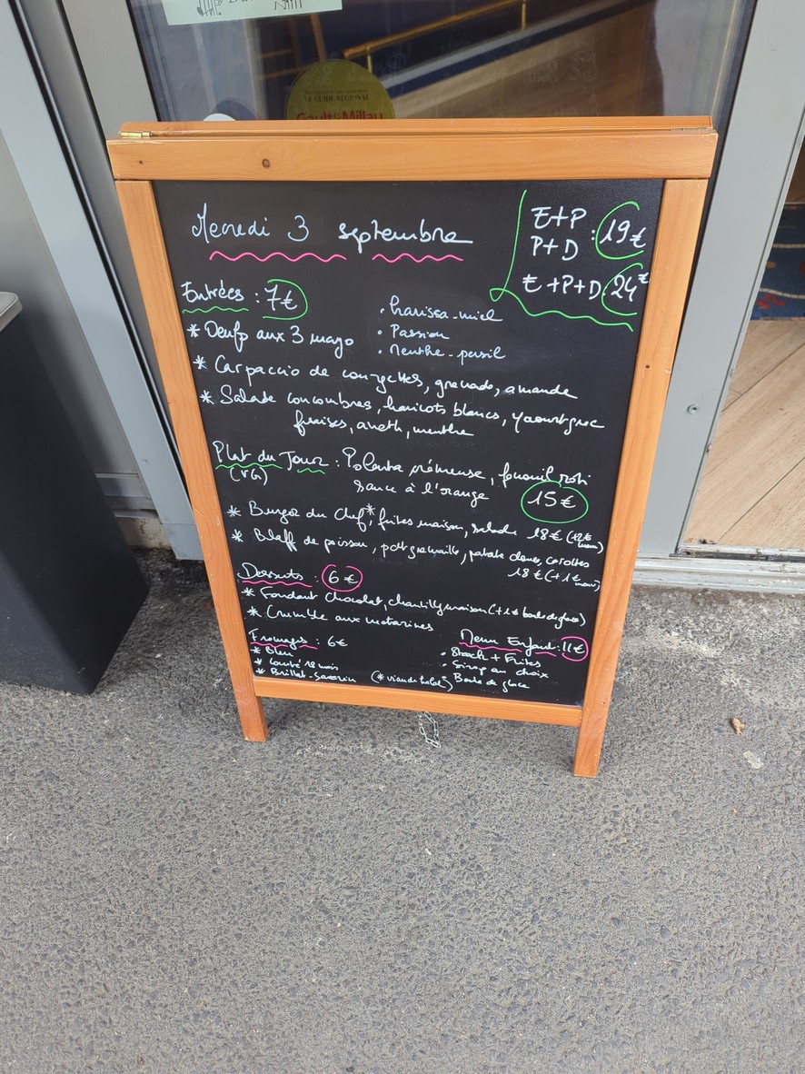 Chez Elise & Pierre menu 2