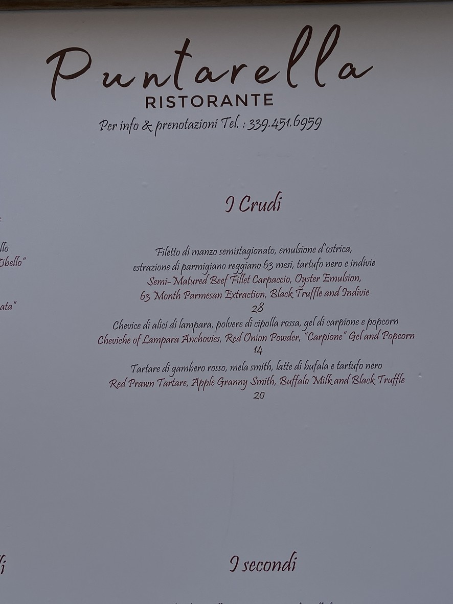 Ristorante Puntarella menu 1