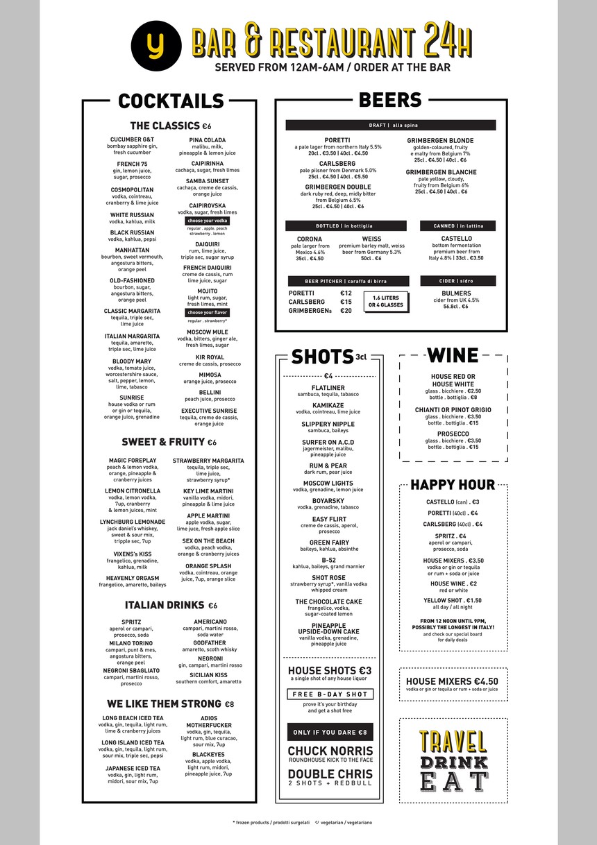 Yellow Bar menu 3