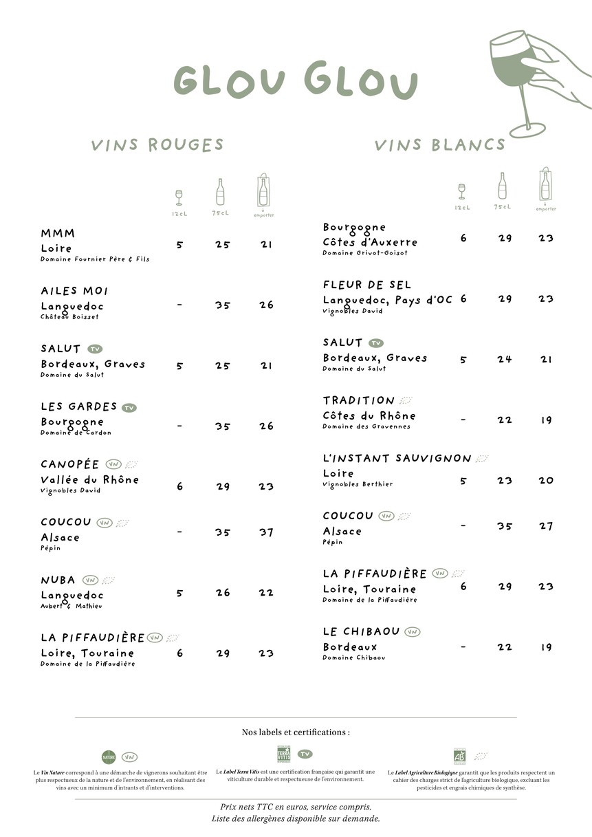 Louise by Sharies I Bar à Vin & cave à manger, produits artisanaux et du terroir. menu 2