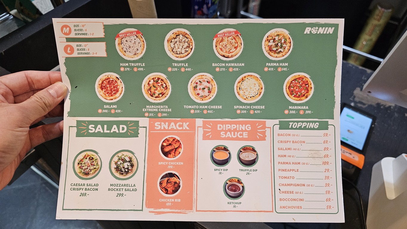ronin pizza 葛顺塔萨瓦路 menu 1