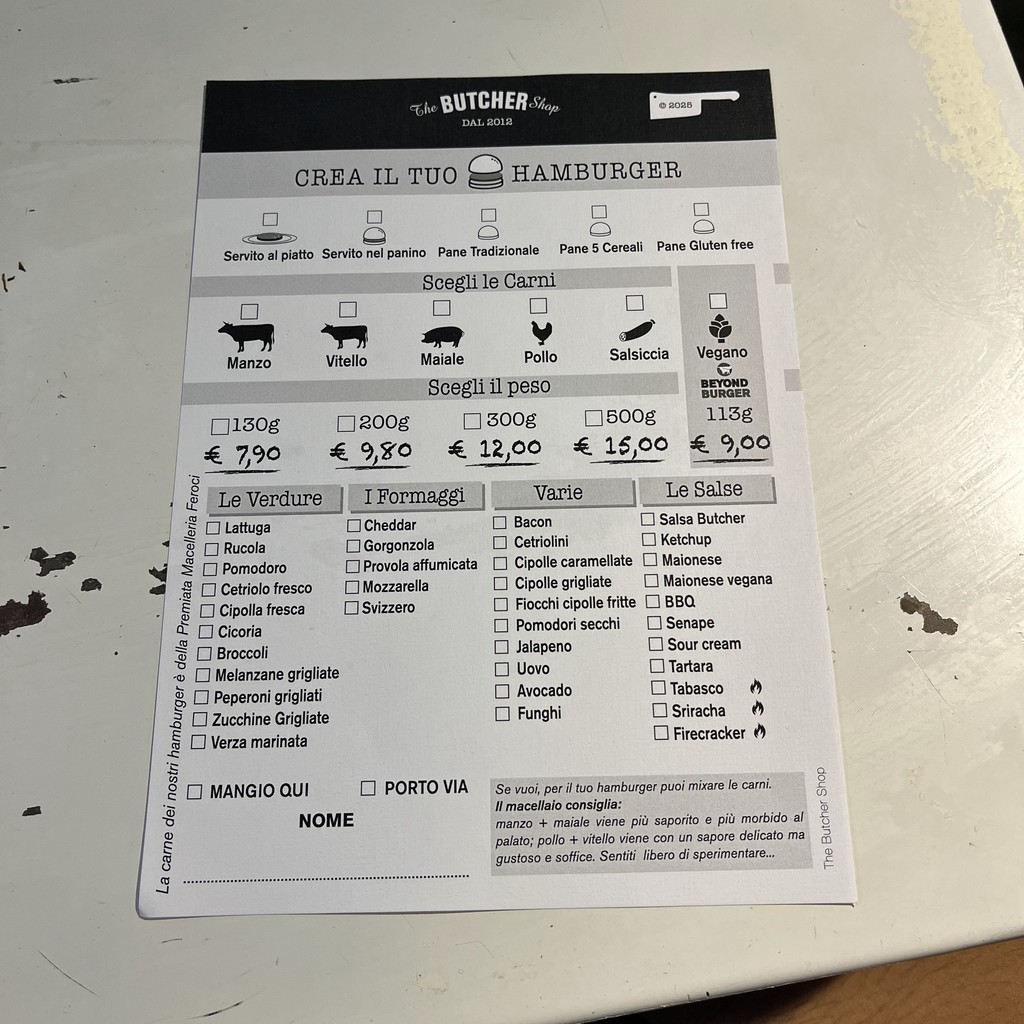 The Butcher Shop menu 1