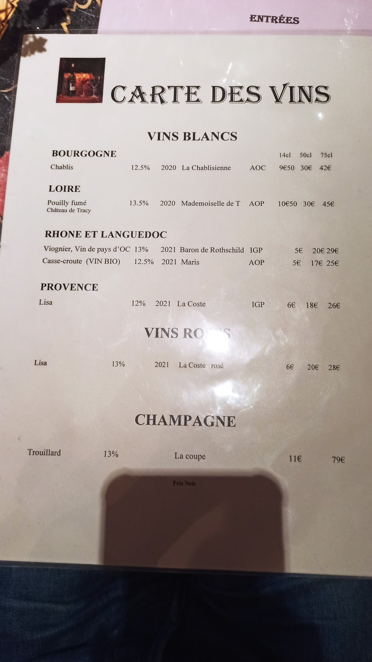 A l'Affiche menu 2