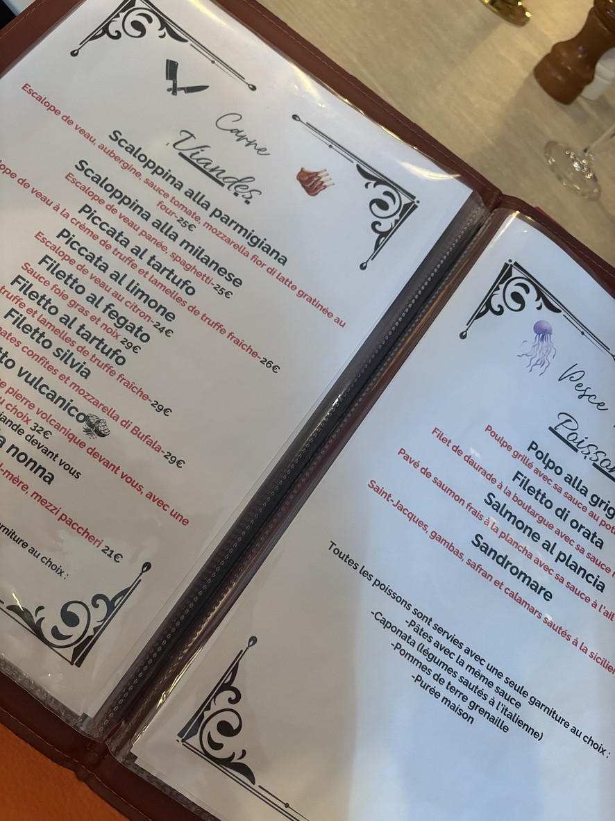 LA TRATTORIA D'AUTEUIL menu 2