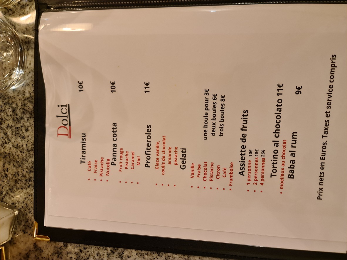 LA TRATTORIA D'AUTEUIL menu 4