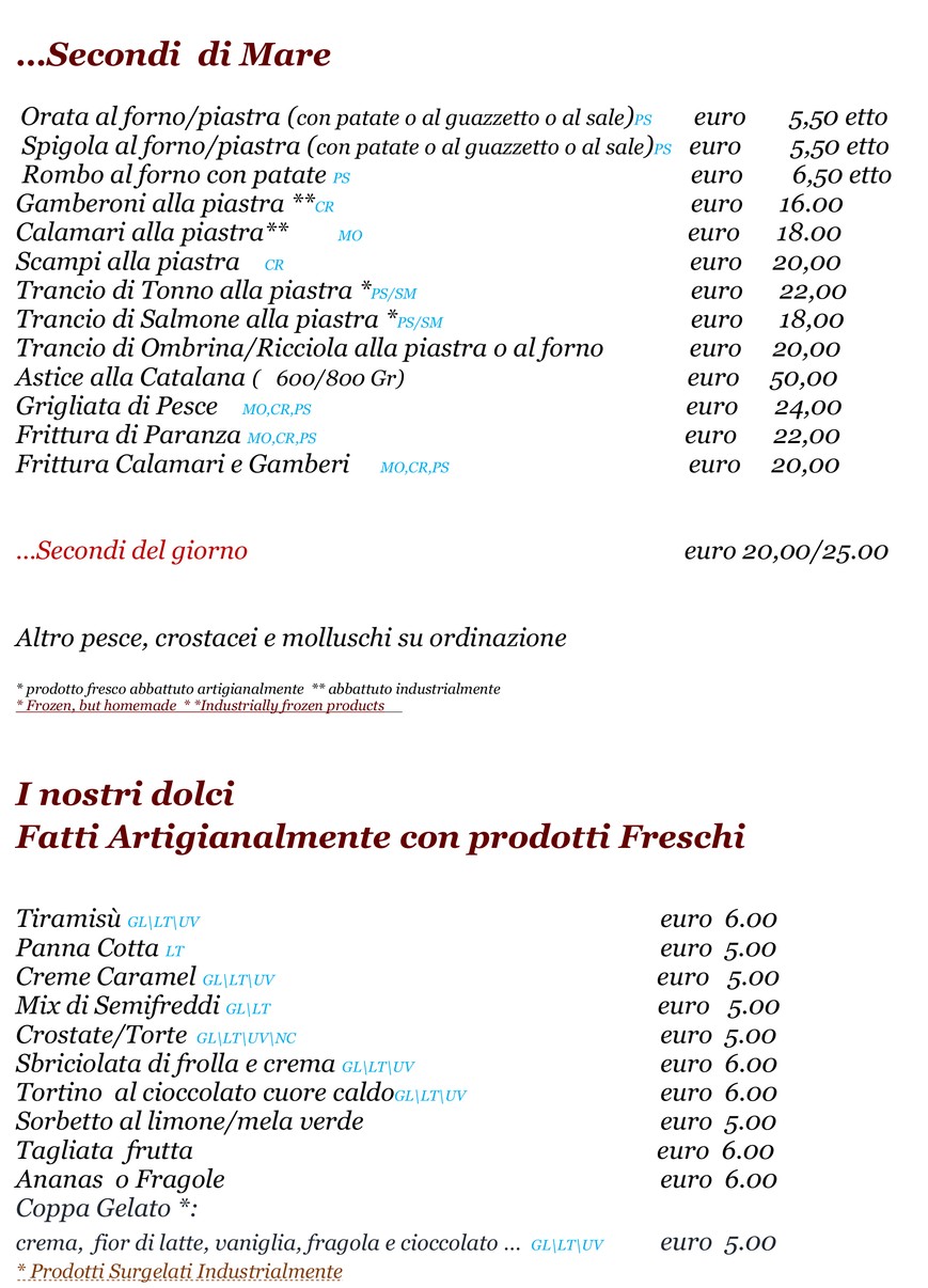 Ristorante Grotte di Livia menu 4
