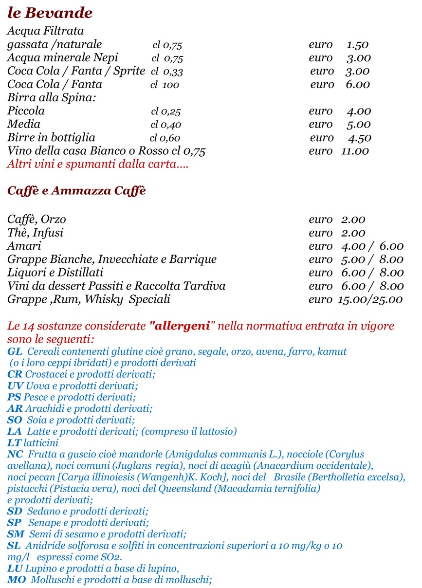 Ristorante Grotte di Livia menu 5