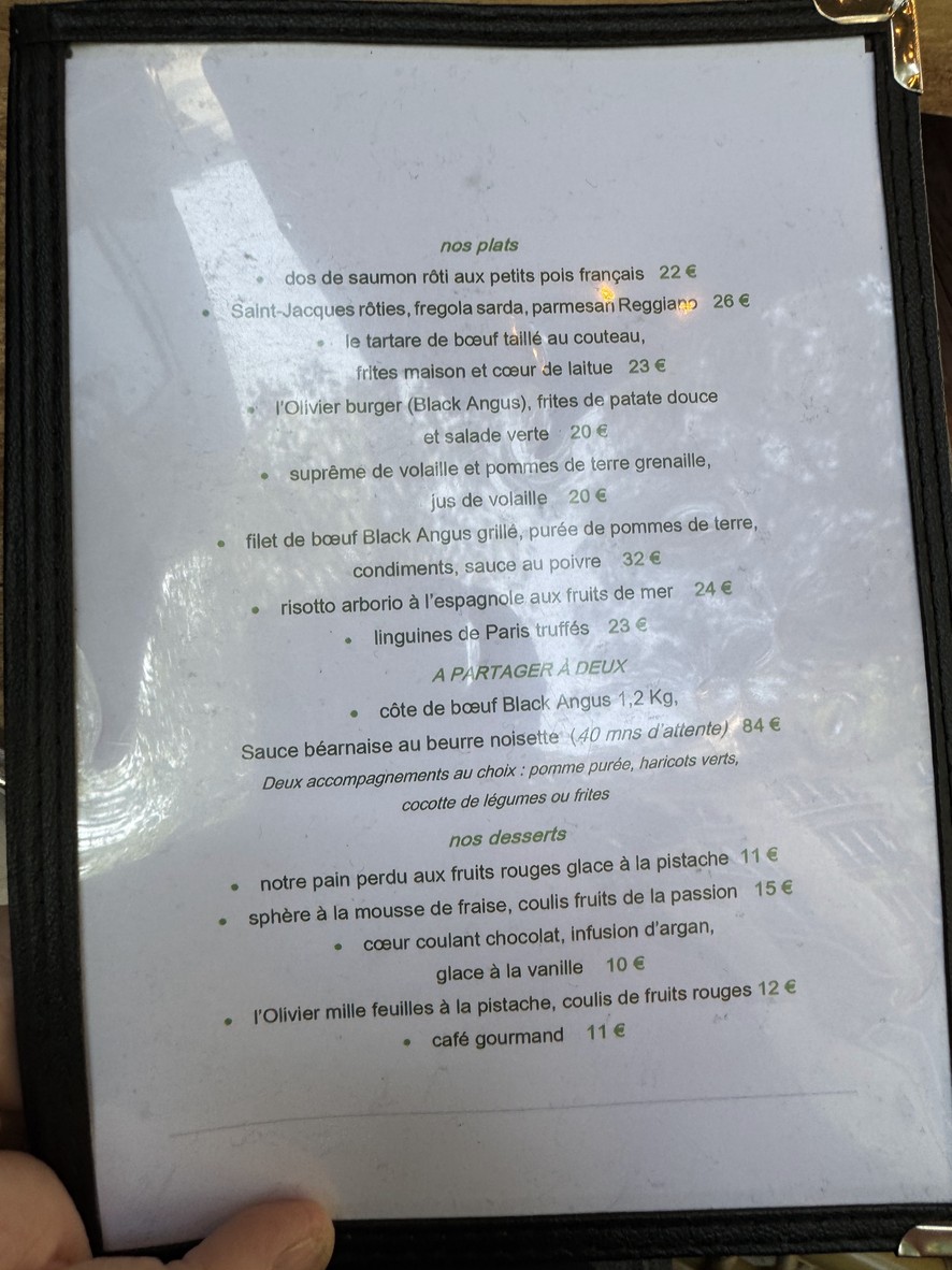 Bistro L'Olivier menu 2