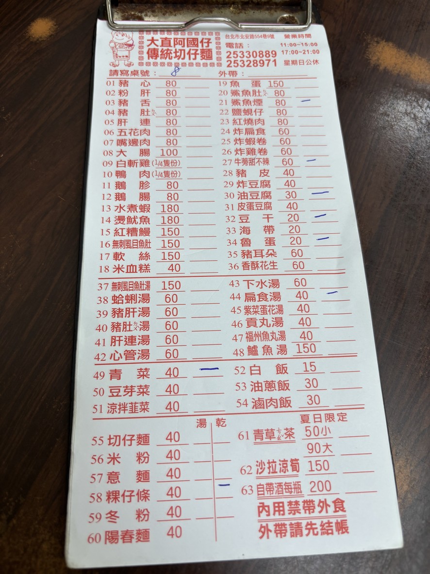 A Guo Zai Chuan Tong Qie Zai Mian menu 1