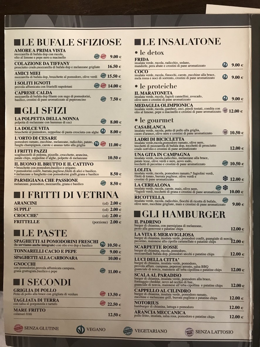 Oggi Gourmet menu 1