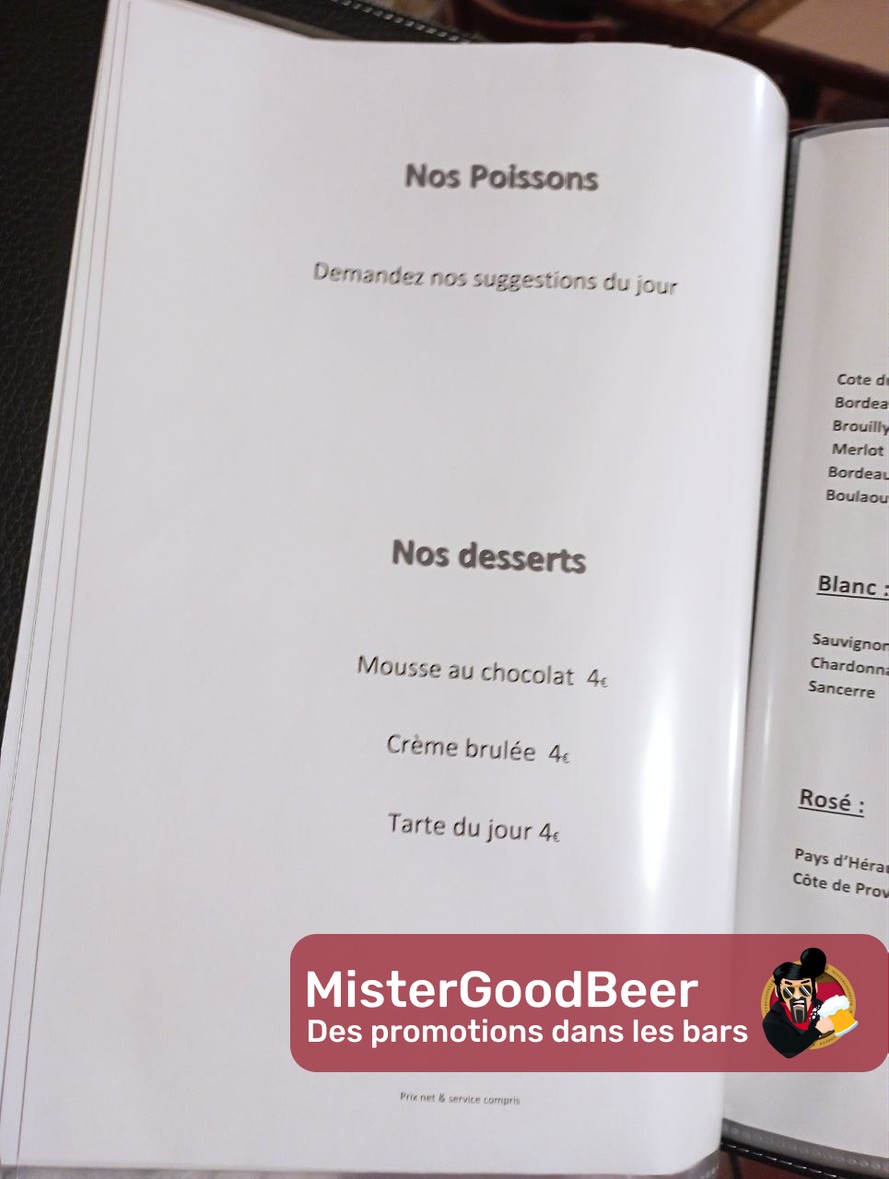 Restaurant et Bar du Lycée menu 4