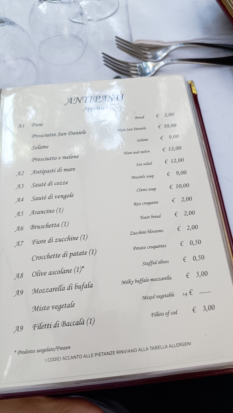 Hostaria da Tesone menu 1