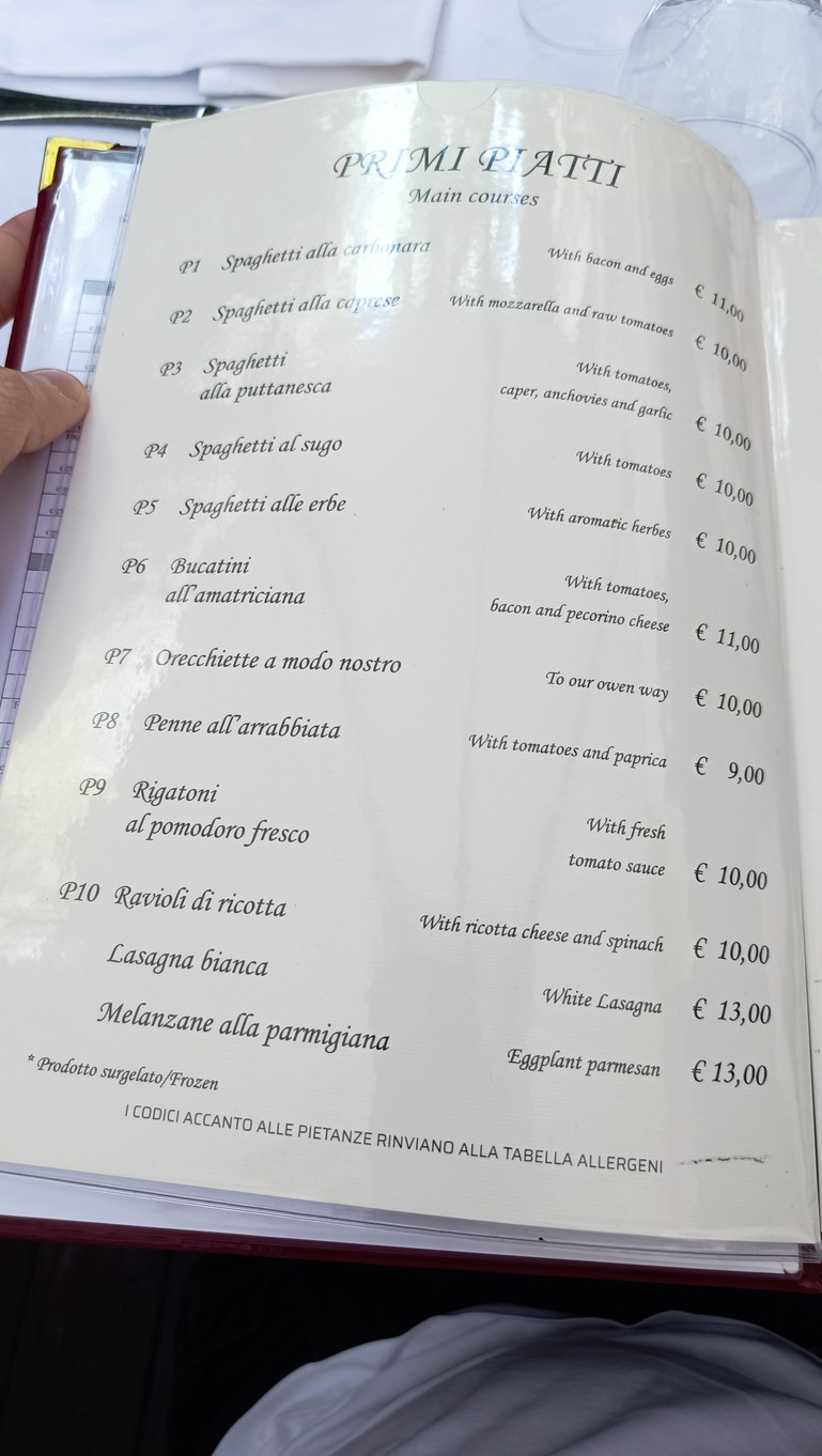 Hostaria da Tesone menu 2